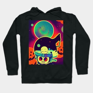 hallowen space human head robot Hoodie